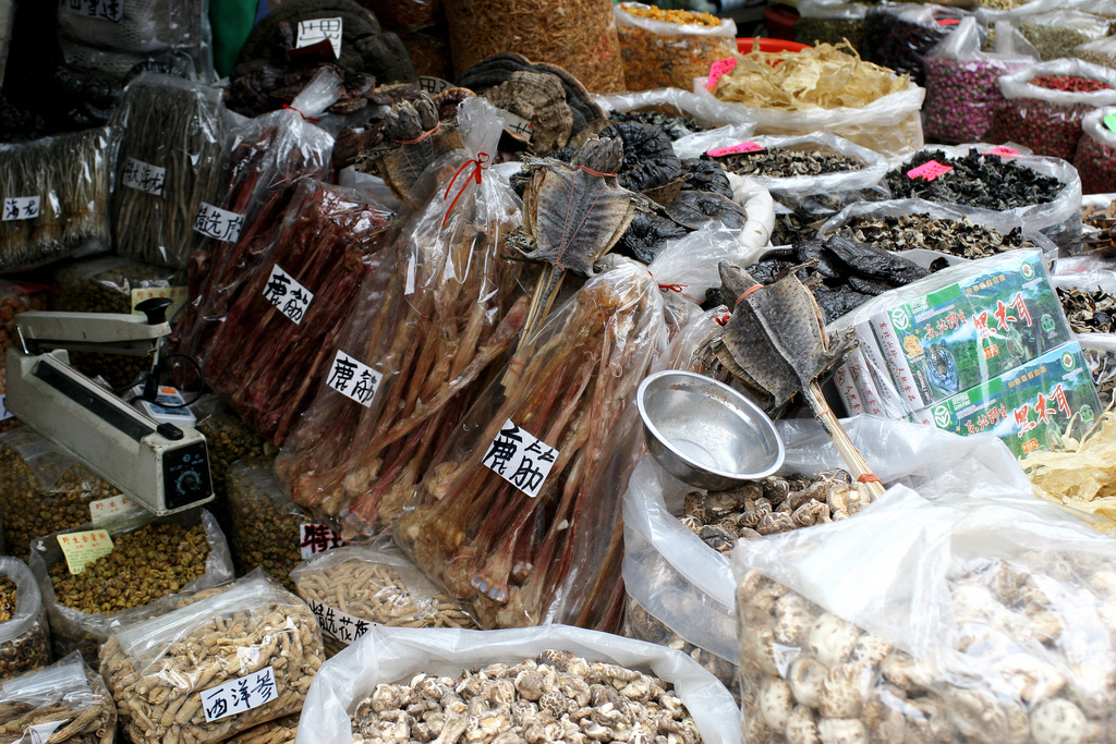 Different ingredients you'll need for Chinese medicine can be found at Qingping market in Guangzhou.