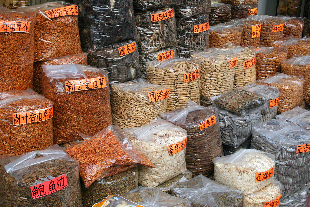 Herbs and spices at Qingping market in Guangzhou.