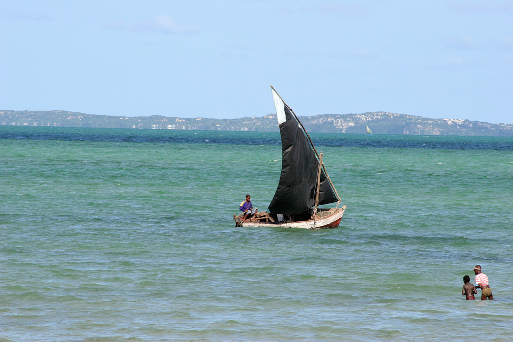 Sailing along Bazaruto Island in Mozambique