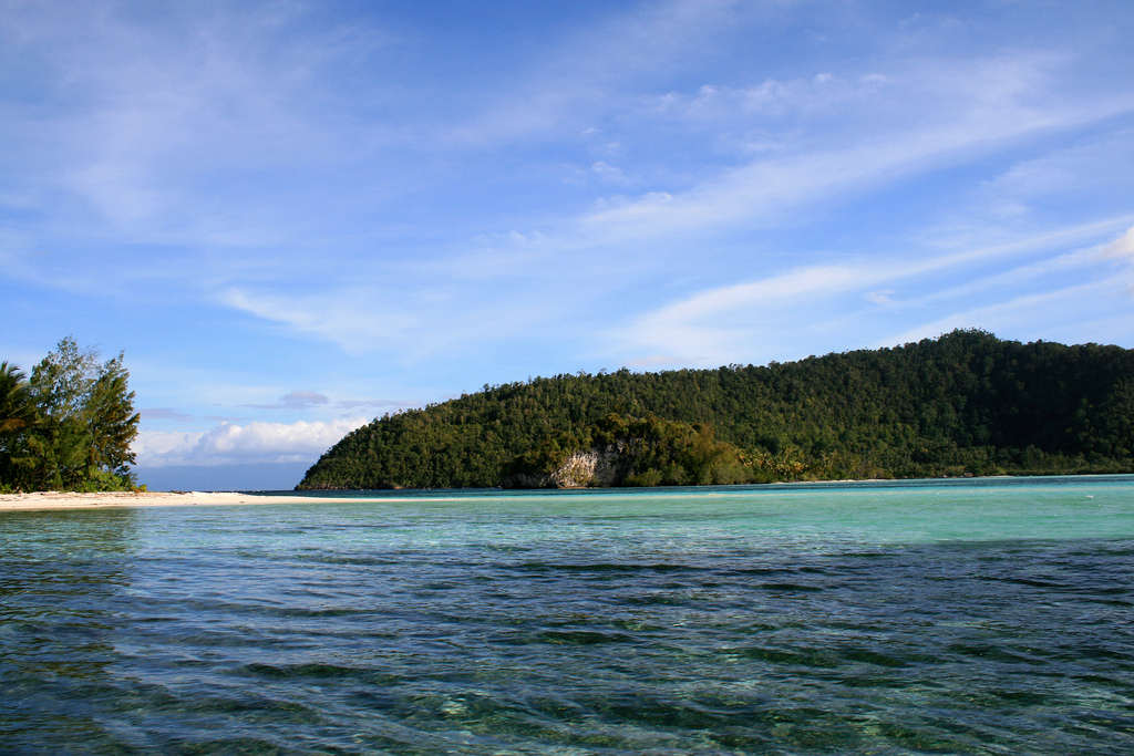 Crystal clear water.