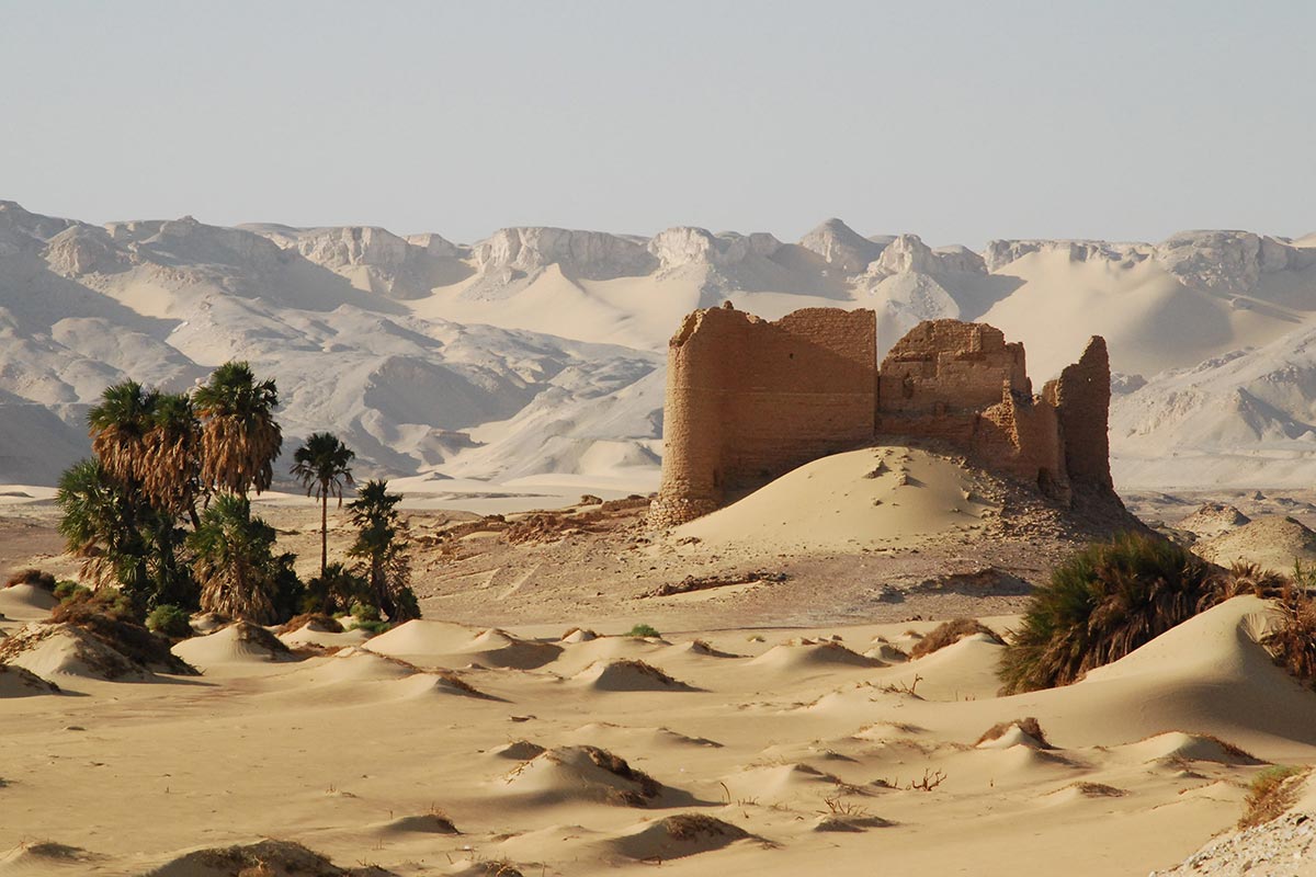 Kharga Oasis is the southernmost of Egypt's five western oases. It is located in the Libyan Desert, about 200 km to the west of the Nile valley. 