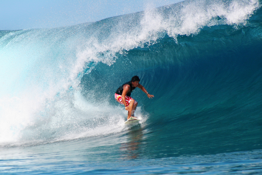 Raimana-Van-Bastolaer-surfing-teahupoo-tahiti Pro-surfer Raimana Van Bastolaer surfing Teahupoo, Tahiti.