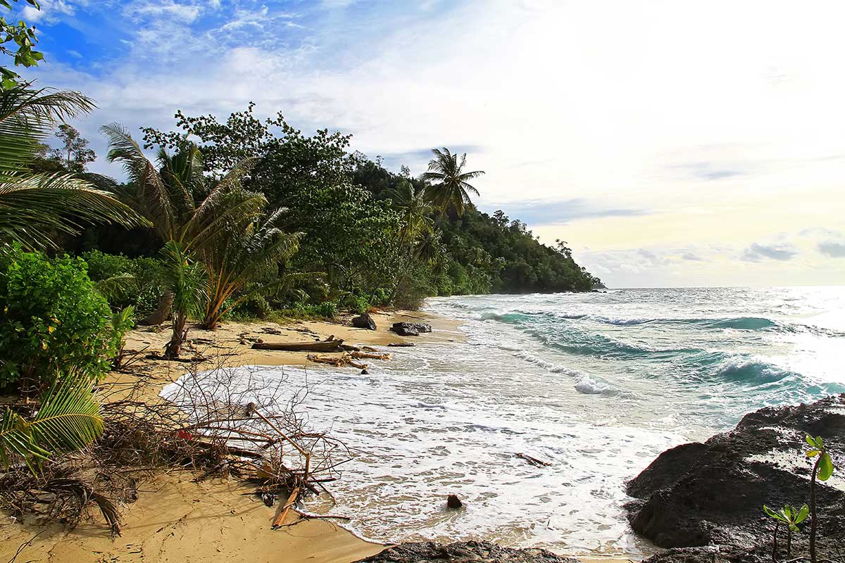 The islands off the coast of West Sumatra are often hit with meter-high waves.