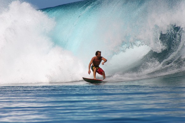 surfer-whitewash-teahupoo-tahiti You have to be careful not to get run over by the wave.