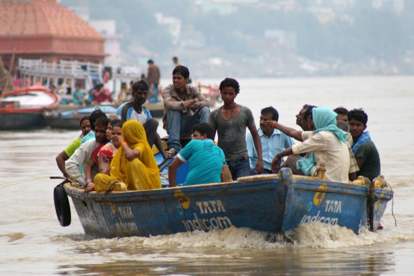 boat-with-people-ganges-river-varanasi-india Fully loaded boats on the Ganges.