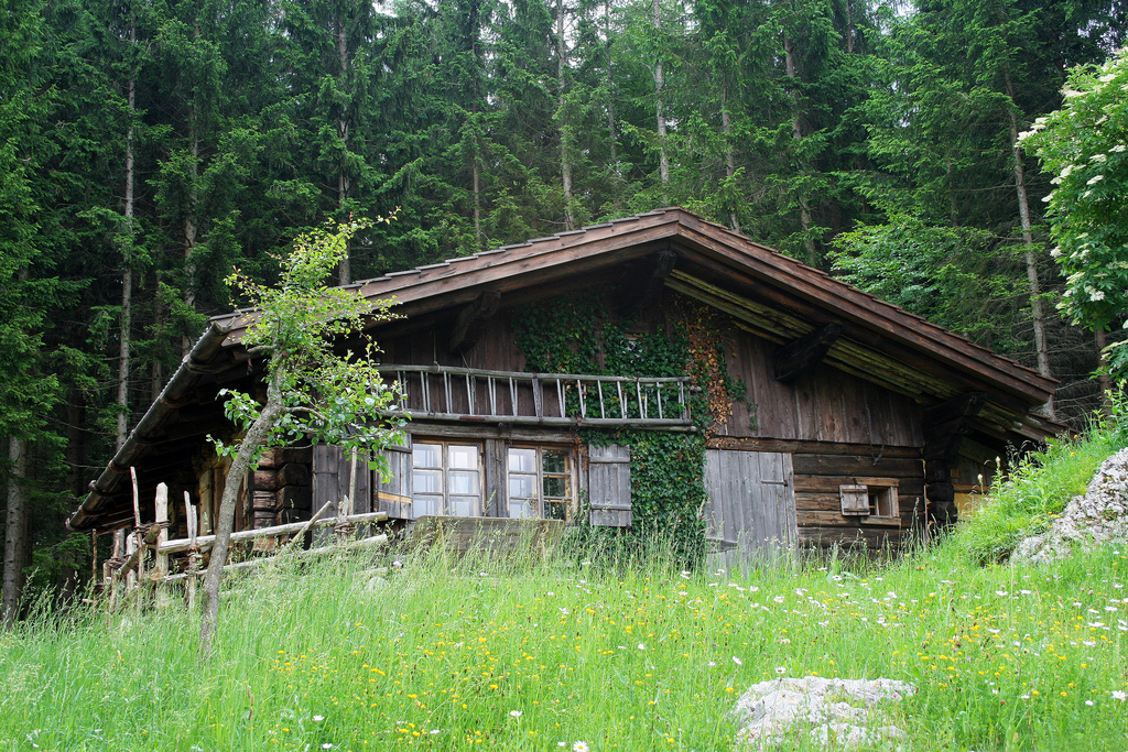 Hidden in the mountains there are little huts for hunters, forest maintenance as well as for tourists who rent these places to get away from it all for a few days. Taken in Hochreit, Göstling.