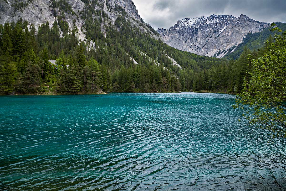 The Green Lake (German: Grüner See) is located in Syria and is surrounded by the Hochschwab mountains and forests. The name comes from its emerald-green water. The clean and clear water comes from the snowmelt from the karst mountains. In recent year the lake has become a popular place for tourists and divers.