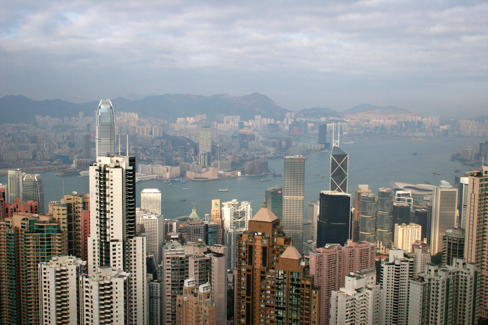 hongkong-peak The view from the Peak in Hong Kong.
