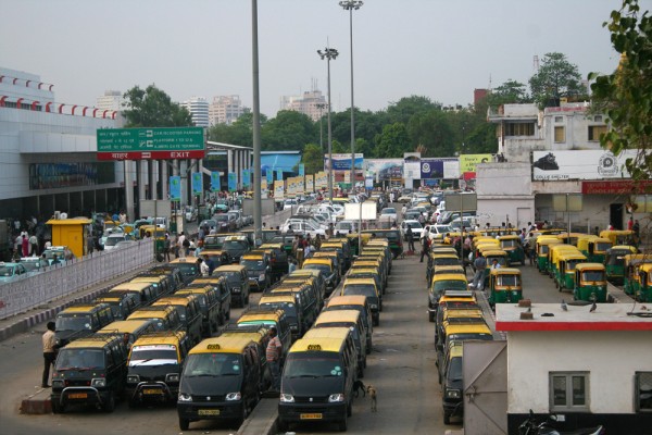 new-delhi-train-station-india Next to the train station in New Delhi you'll find Taxis & Bemos.