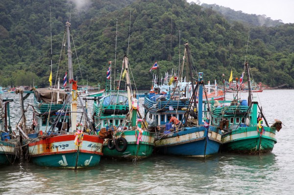landscape-koh-kood-island-ban-aoyai-thailand-5 Fishing boats in the village Ban Aoyai on Koh Kood island.