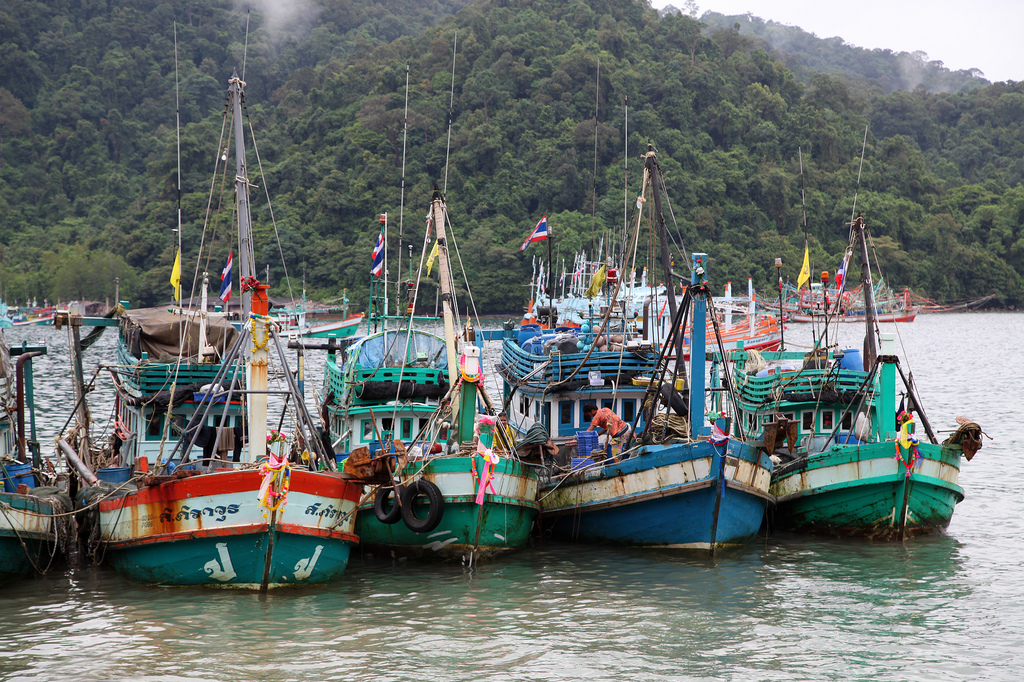 Fishing boats in the village Ban Aoyai on Koh Kood island.