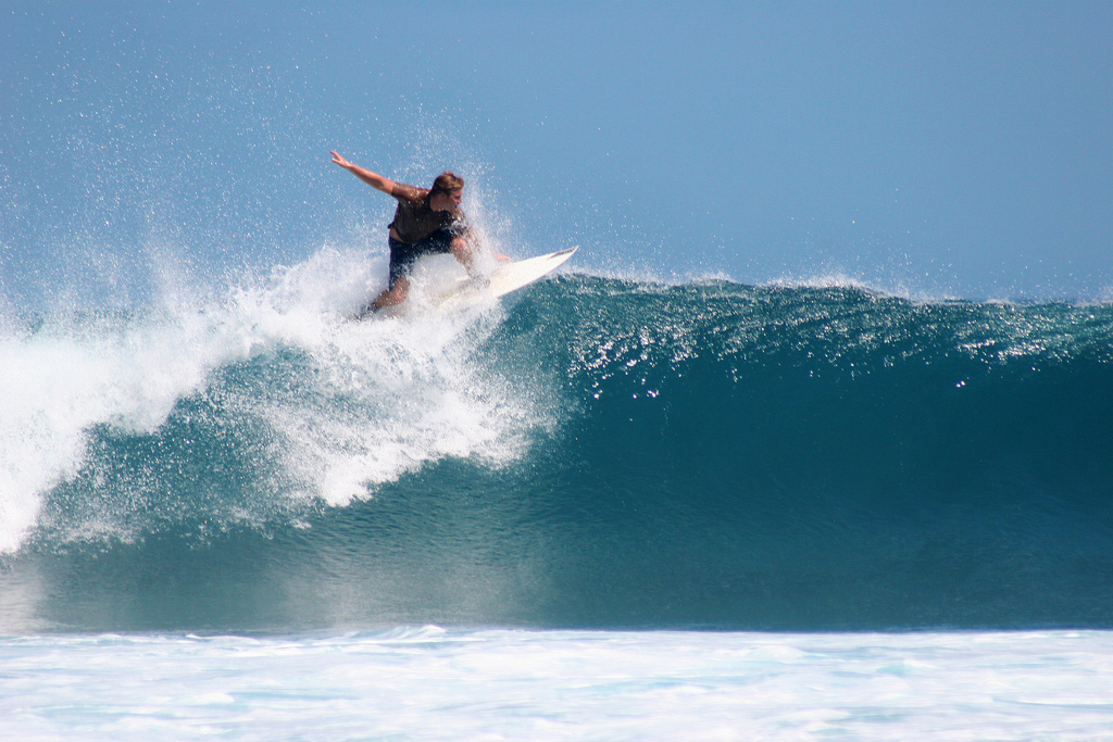 Surfing in Indonesia is heaps of fun.