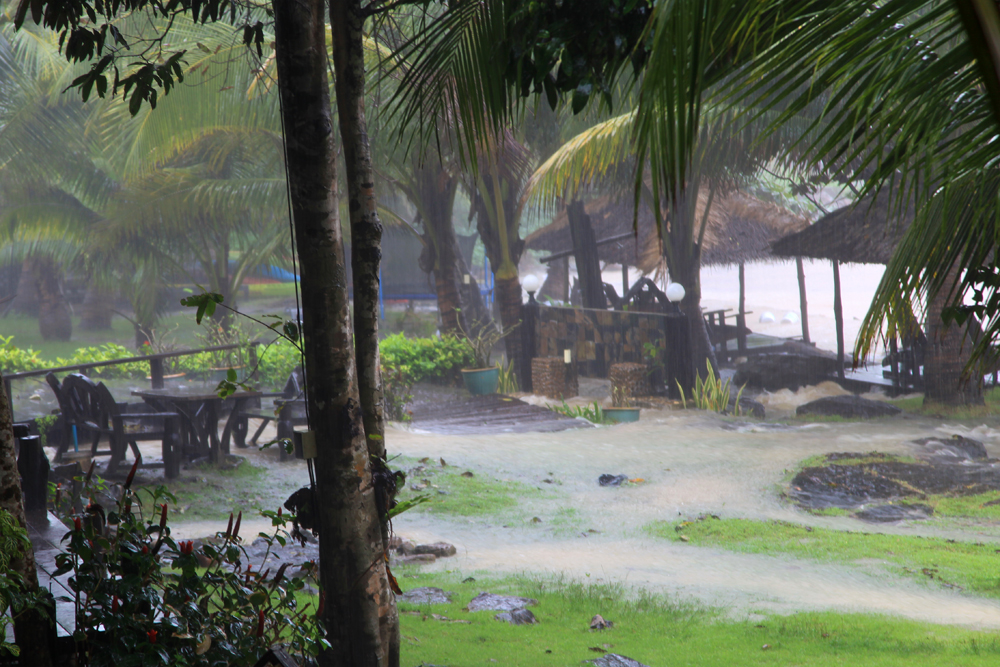 Our entire resort was under water from the heavy rain.