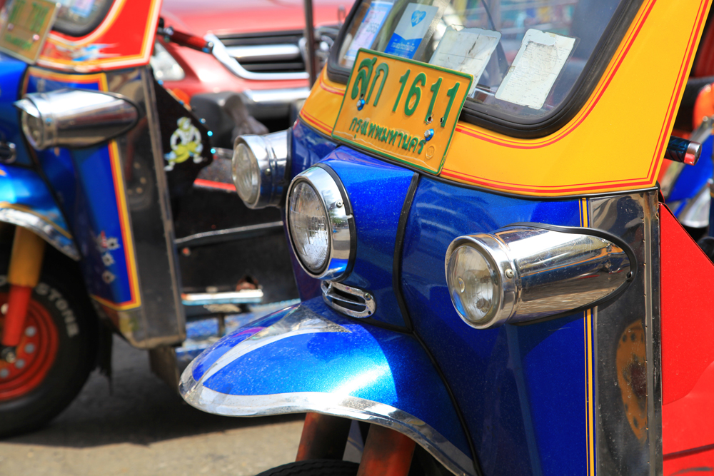 A tuk-tuk is a widely used in Bangkok and other Thai cities. It is particularly popular where traffic congestion is a major problem, which is the case in Bangkok pretty much 24/7.