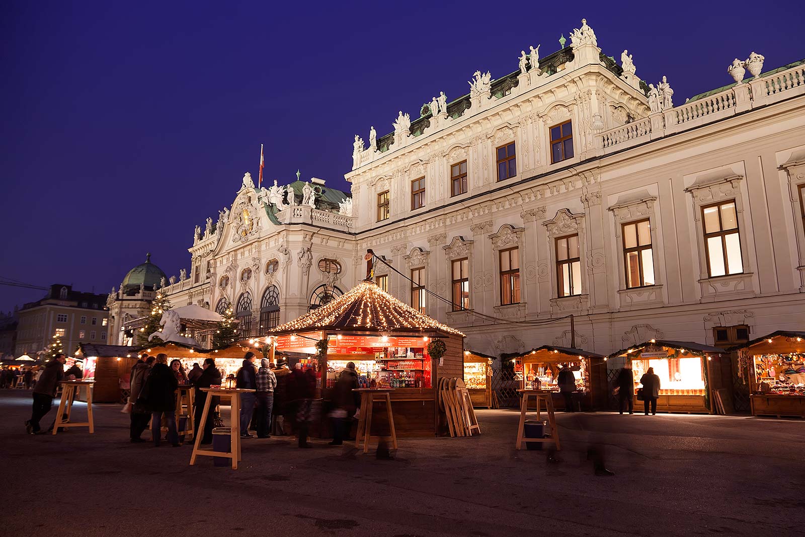 The Chtistmas market is on the backside of the Belvedere.