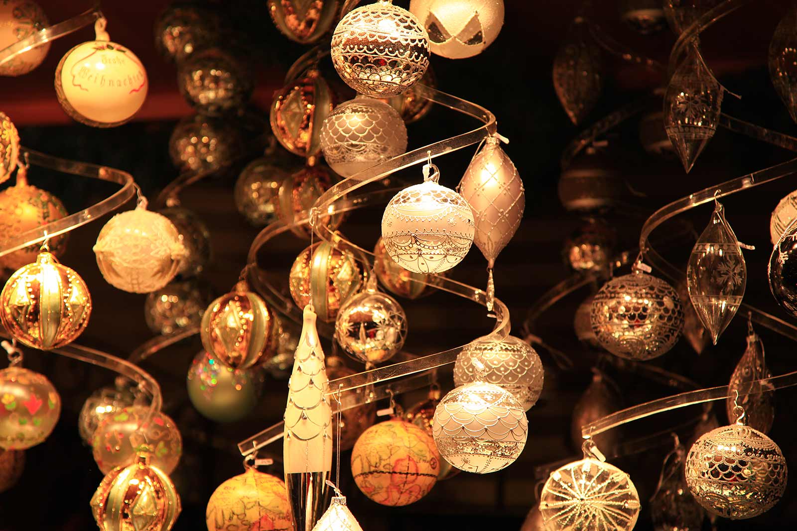 You can buy your Christmas balls at the markets (if you have the cash).