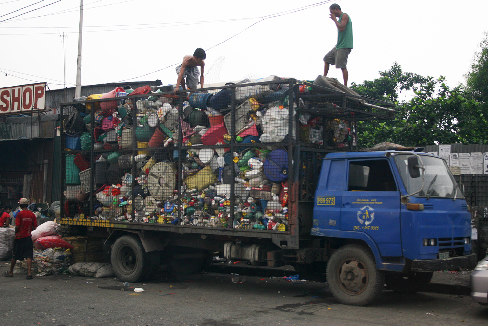 One of the few garbage trucks in Manila.