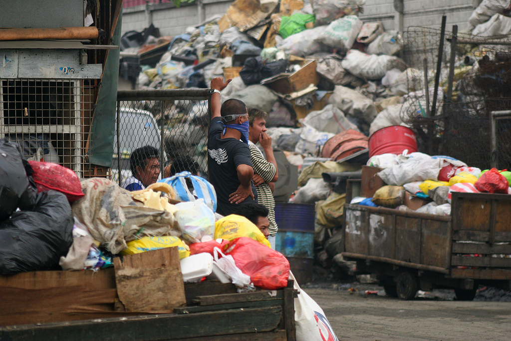 Garbage piles up everywhere in Manila.