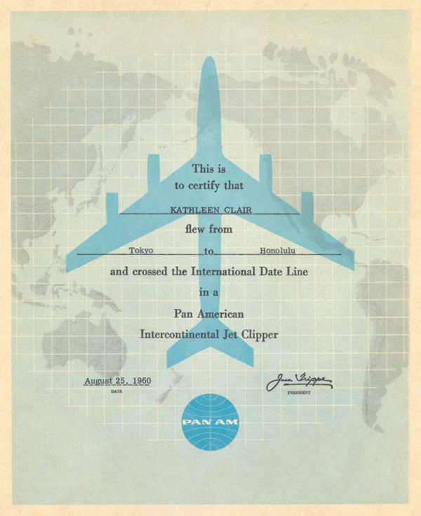 You flew with Pan Am airlines. © Pan Am Historical Foundation.