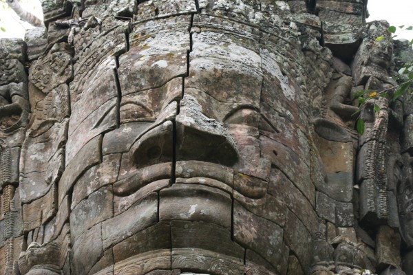 face-angkor-wat-cambodia One of the faces at Bayon temple.