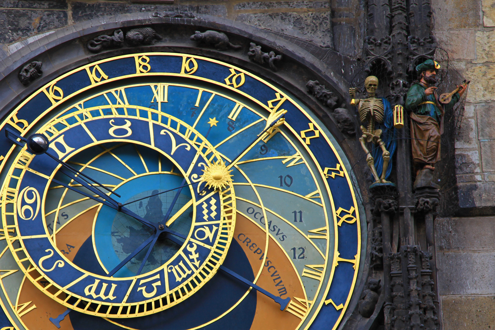 The Astronomical Clock in Prague is a medieval astronomical clock. The clock was first installed in 1410, making it the third-oldest astronomical clock in the world and the oldest one still working.
