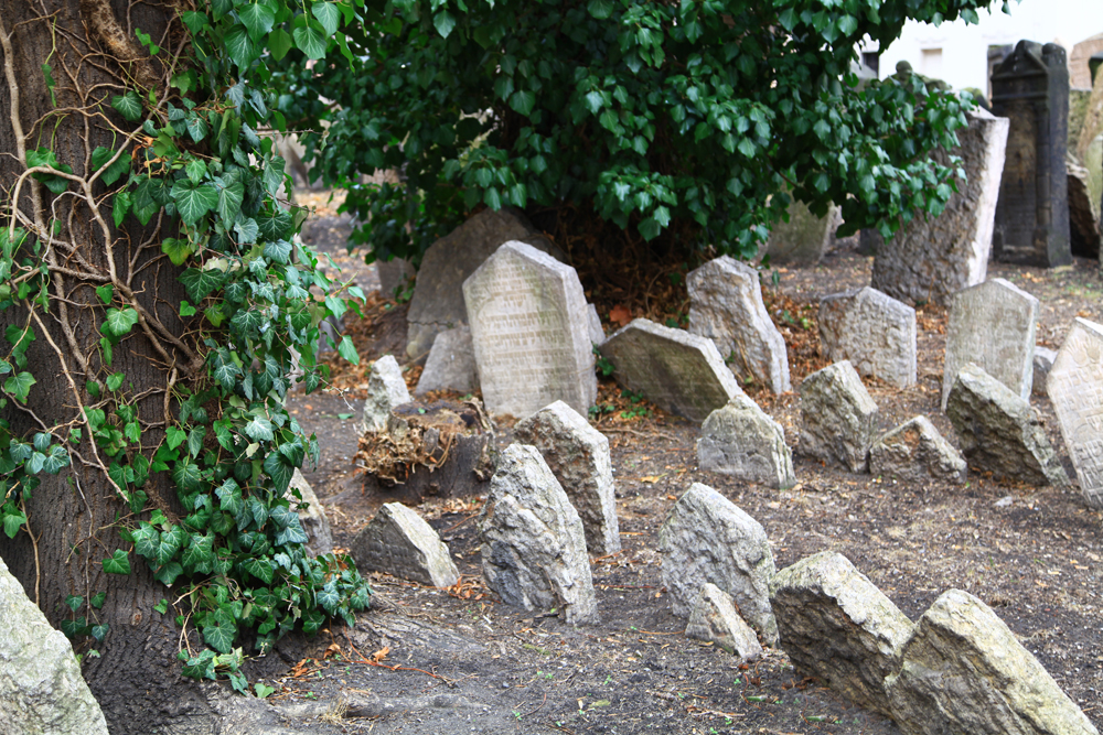 The Old Jewish Cemetery in Prague, Czech Republic.