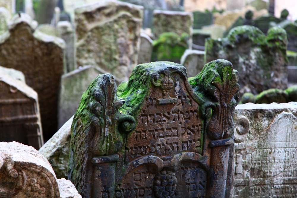 The Old Jewish Cemetery in Prague, Czech Republic.