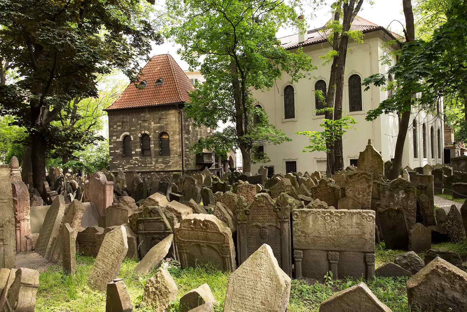 The Old Jewish Cemetery in Prague, Czech Republic.