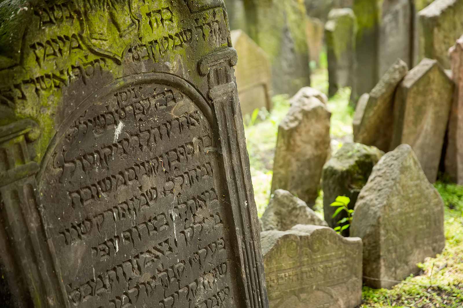 The Old Jewish Cemetery in Prague, Czech Republic.