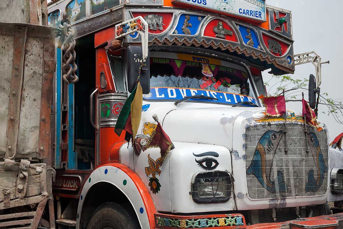 Typical trucks come all the way from Kolkata up to Darjeeling.