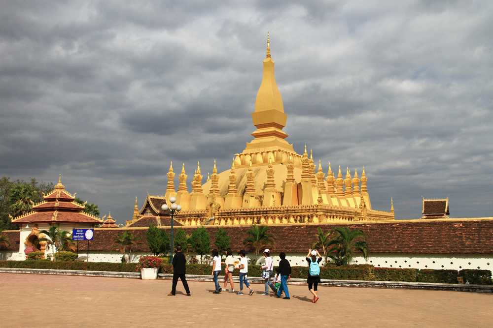 Well known: Pha That Luang Temple in Vientiane.
