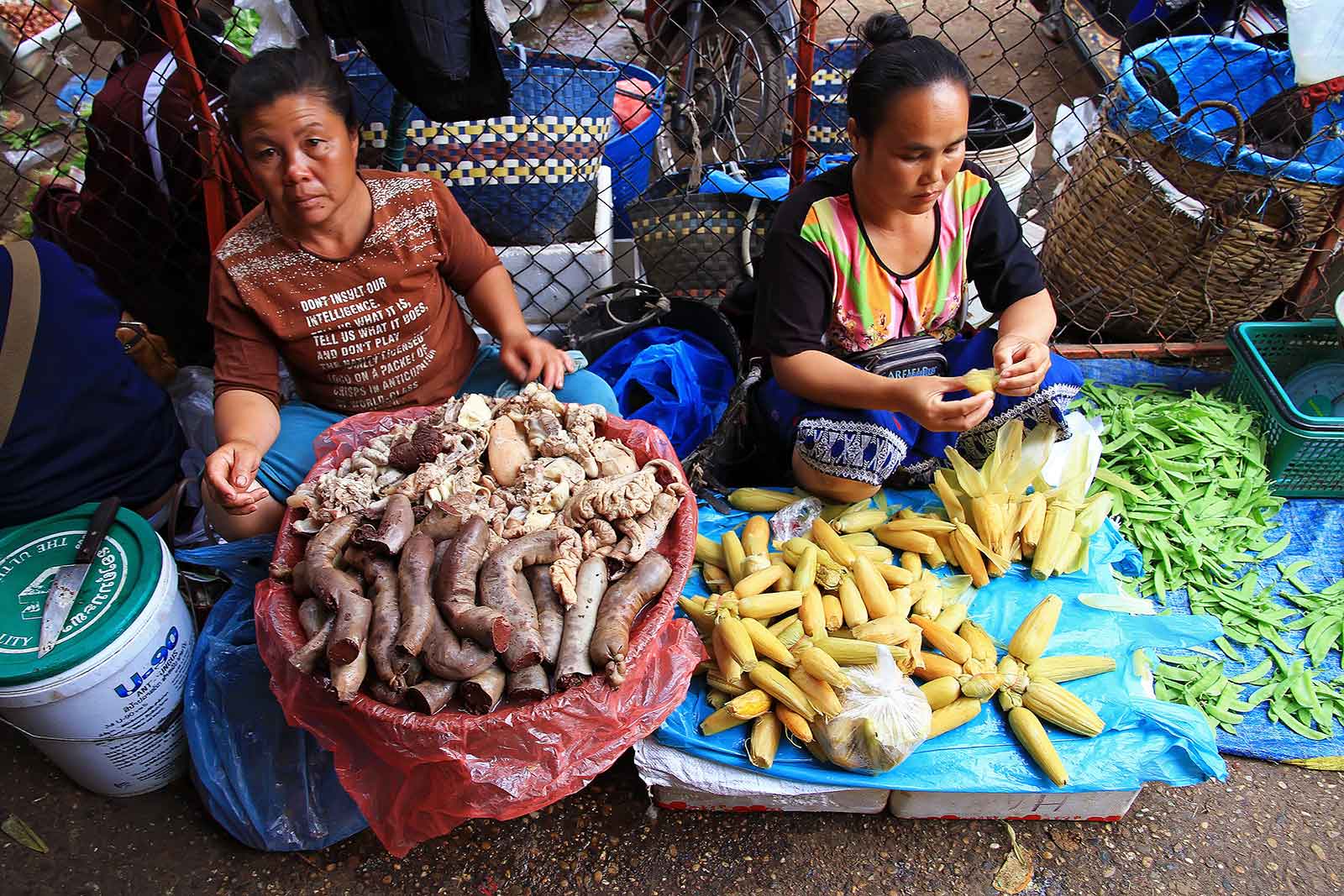 Women selling goods.