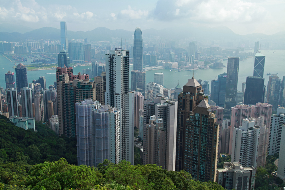 The view from the Peak in Hong Kong.