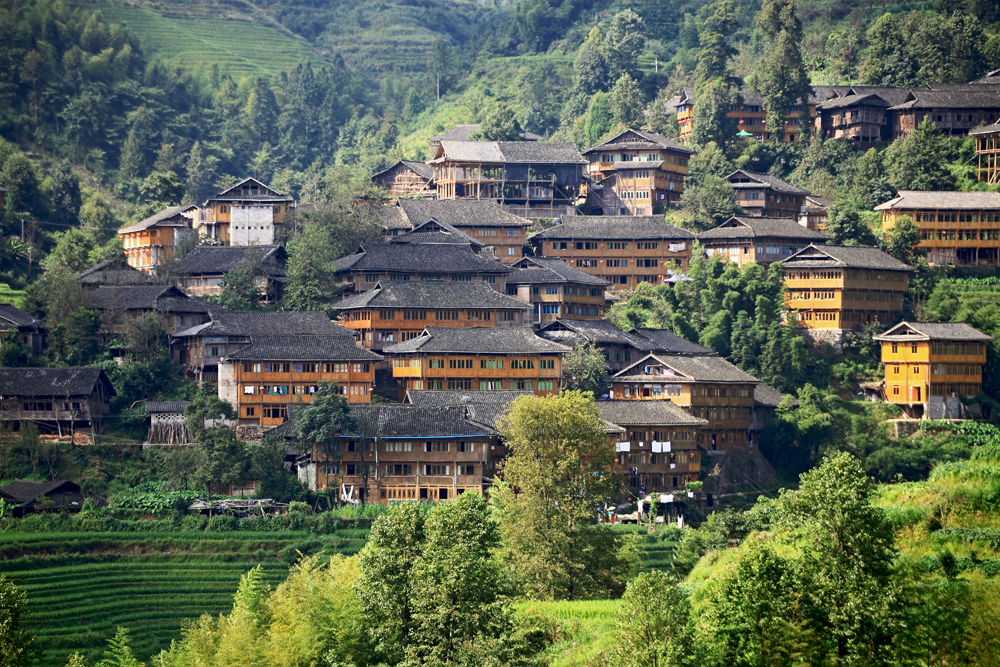 Tiantou vilage in Longsheng County, China.