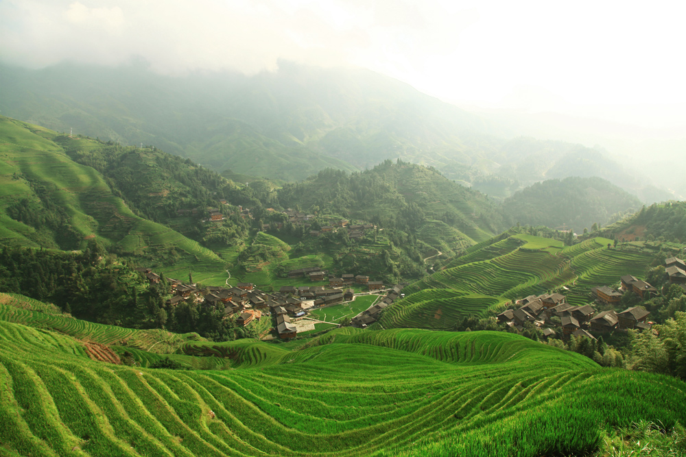 View of Dazhai from Viewpoint Nr. 2 "Thousand Layers to Heaven".