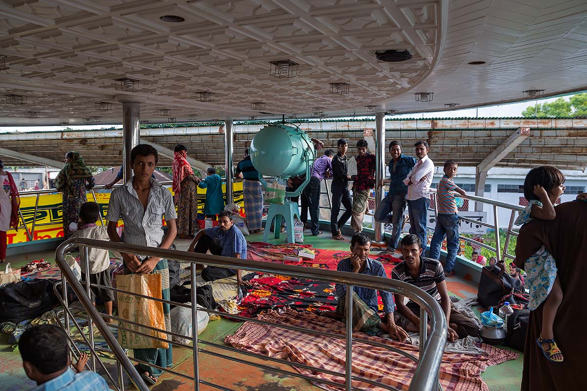 On deck on our ferry from Dhaka to Galachipa. Very often the launches in Bangladesh are overloaded but luckily this was not the case on our travels (so far).