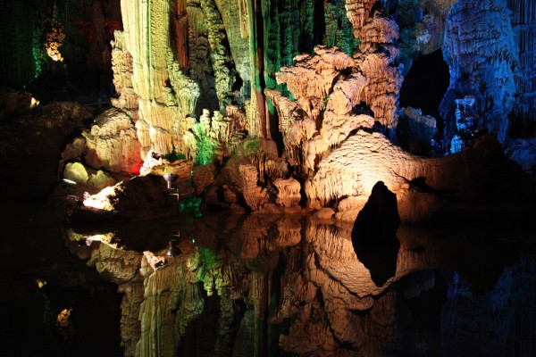 silver-cave-gangshou-china-2 Inside Silver Cave in Yangshuo County, China.