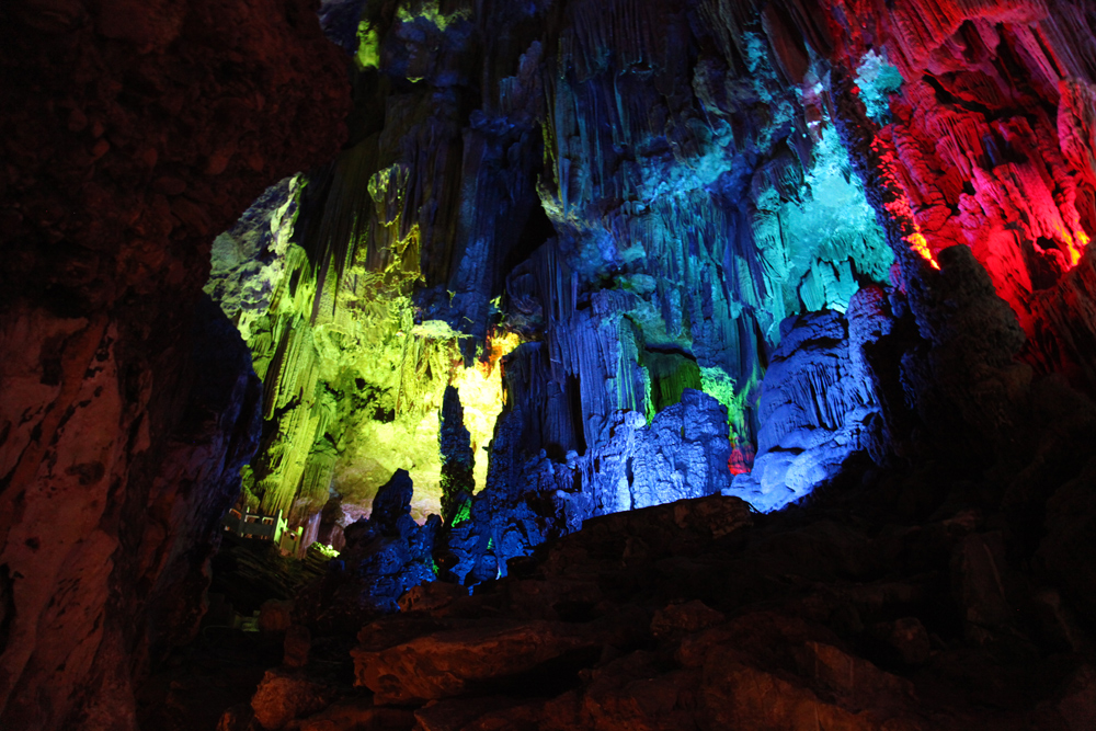 Inside Silver Cave in Yangshuo County, China.