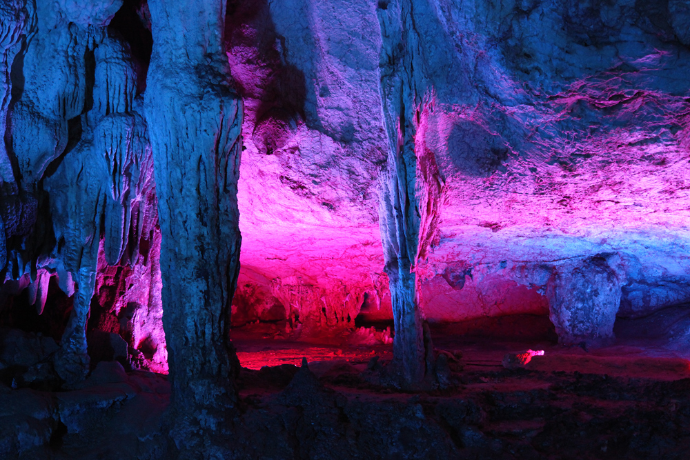 Inside Silver Cave in Yangshuo County, China.