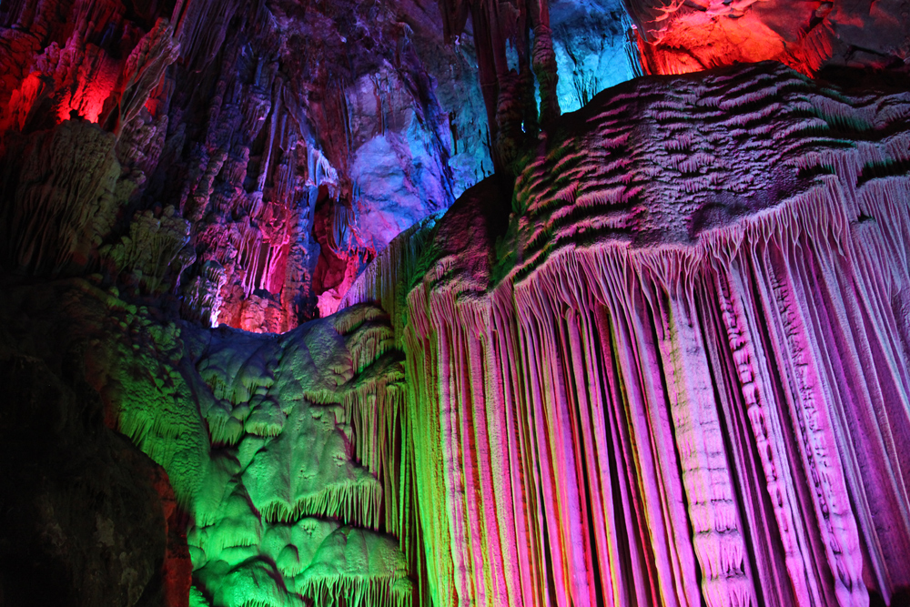 Inside Silver Cave in Yangshuo County, China.