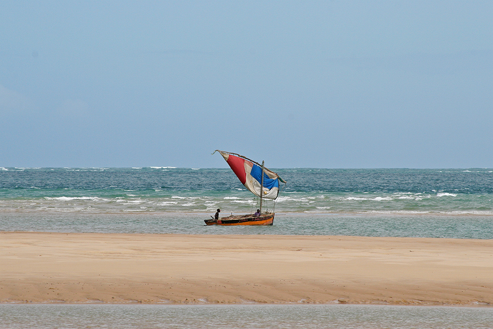 Fishermen at sea near Bazaruto Island in Mozambique.