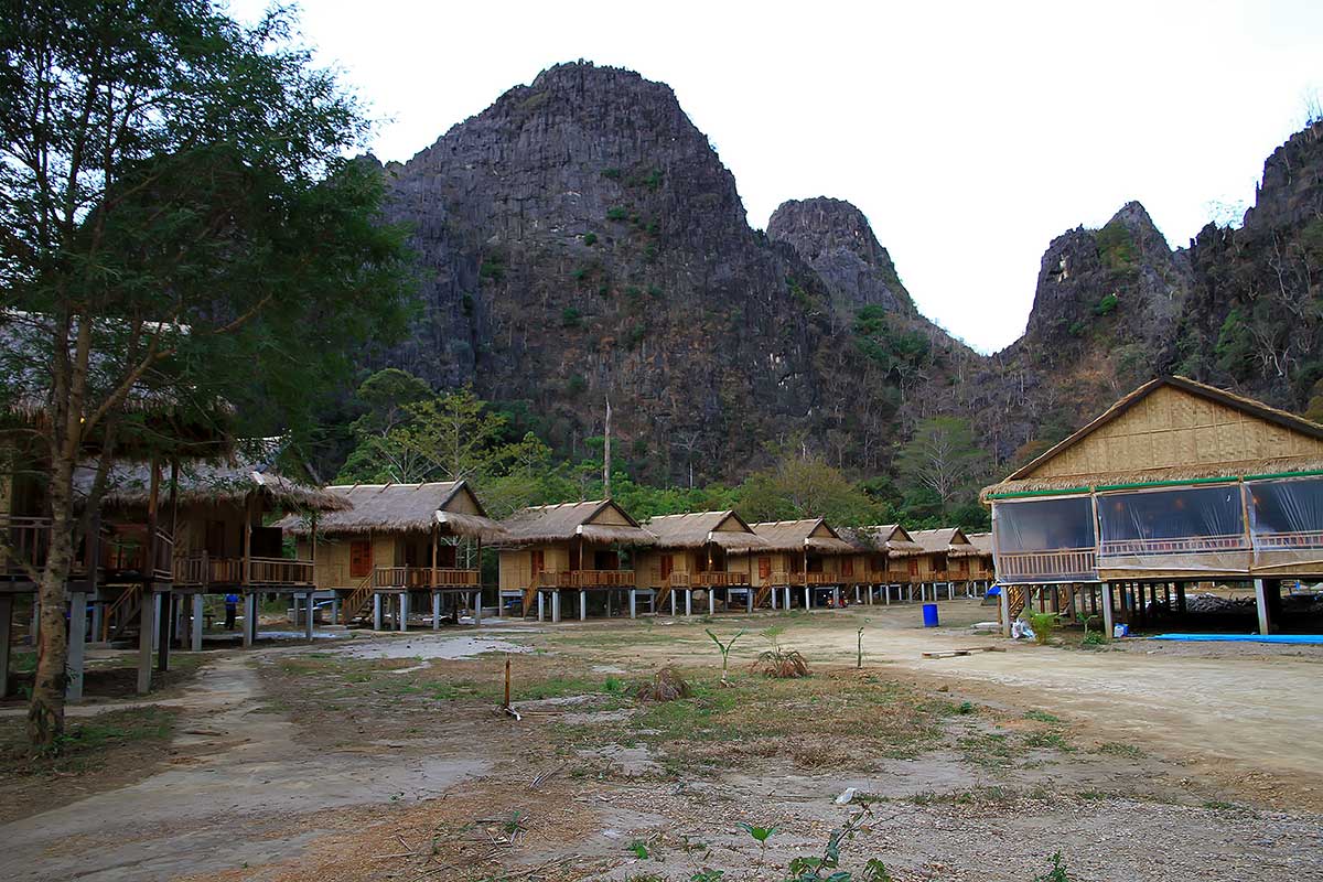 Green Climbers Home Lodge near Thakhek, Laos.