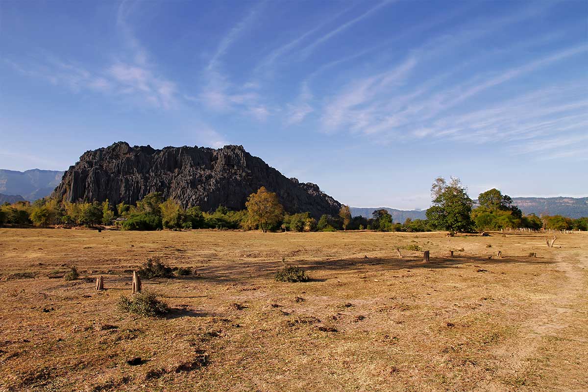 The landscape around Thakhek, Laos.