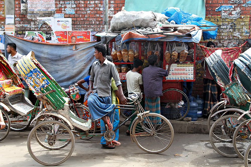 A Rikschaw driver in Old Dhaka, Bangladesh.