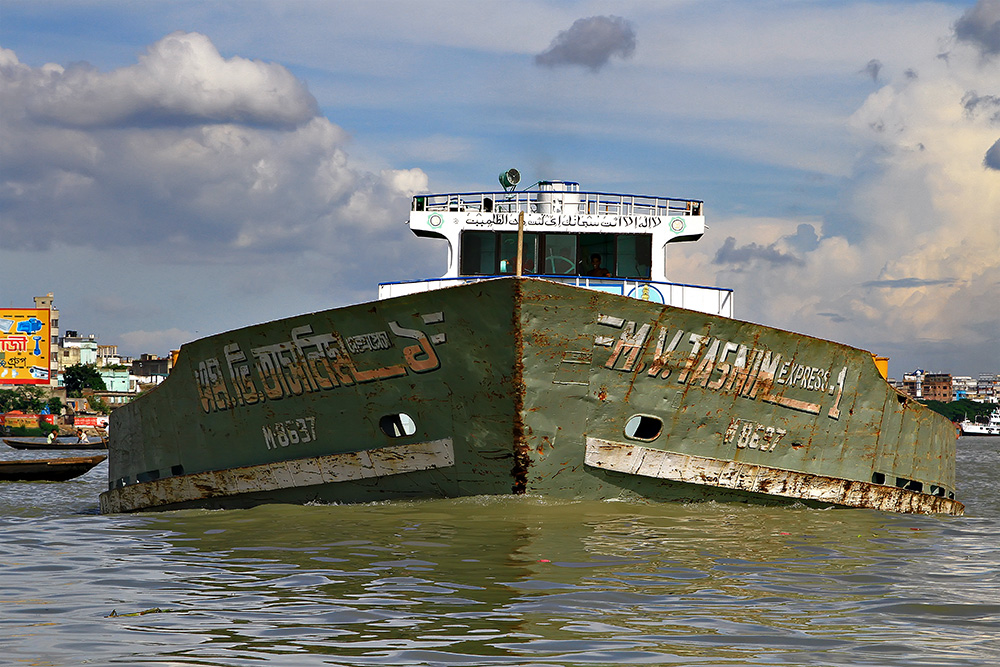 Sadarghat harbour in Dhaka, Bangladesh.