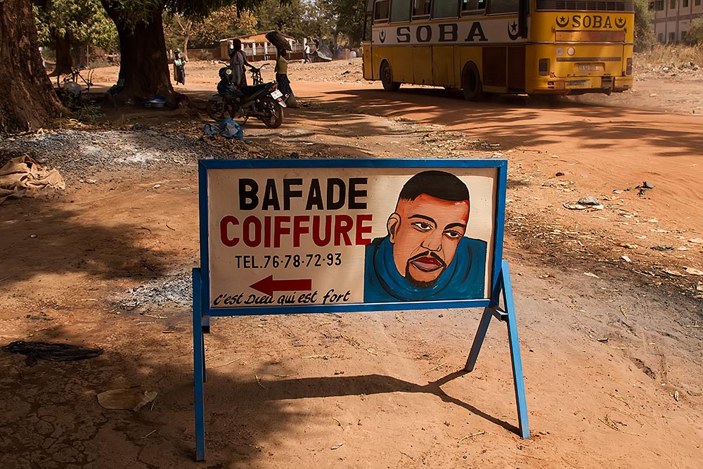 Coiffure sign in Burkina Faso.