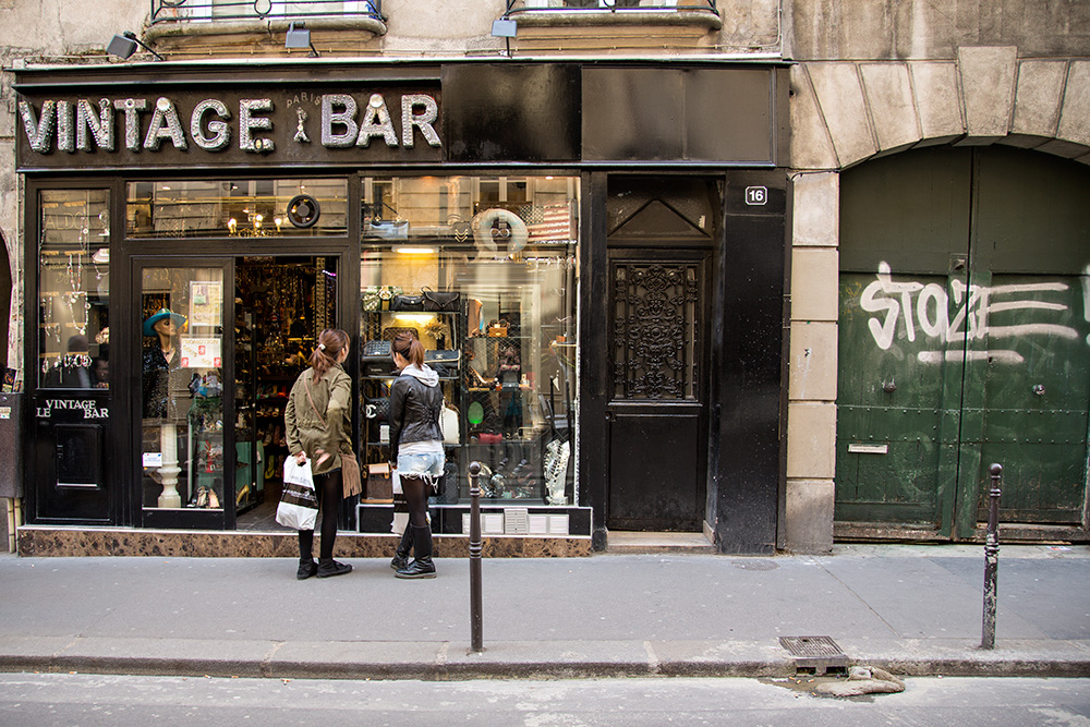 Vintage bar in Le Marais, Paris.