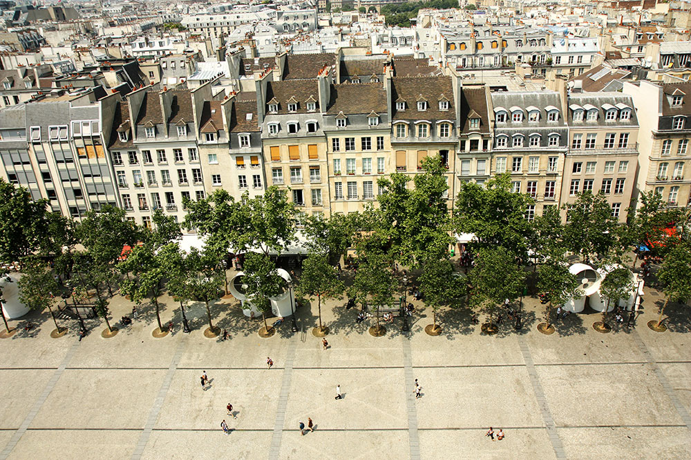 The View from Centre Pompidou in Paris, France.