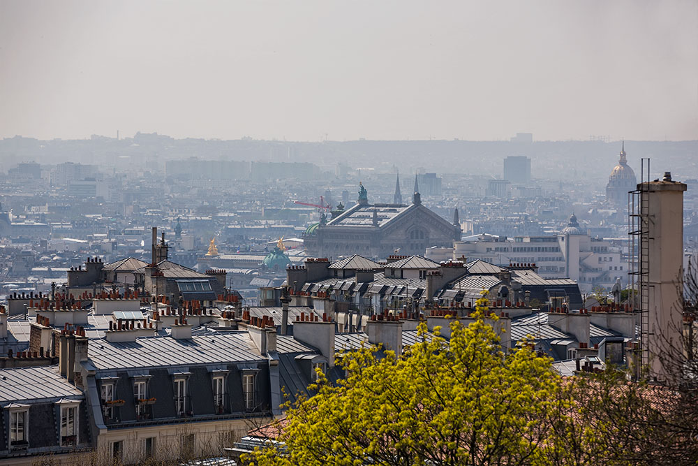 The view of Paris from the Basilica of Sacré-Cœur.