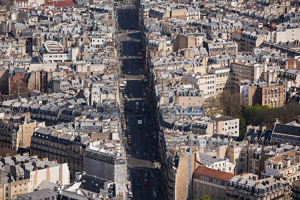 The view from Tour Montparnasse in Paris, France.